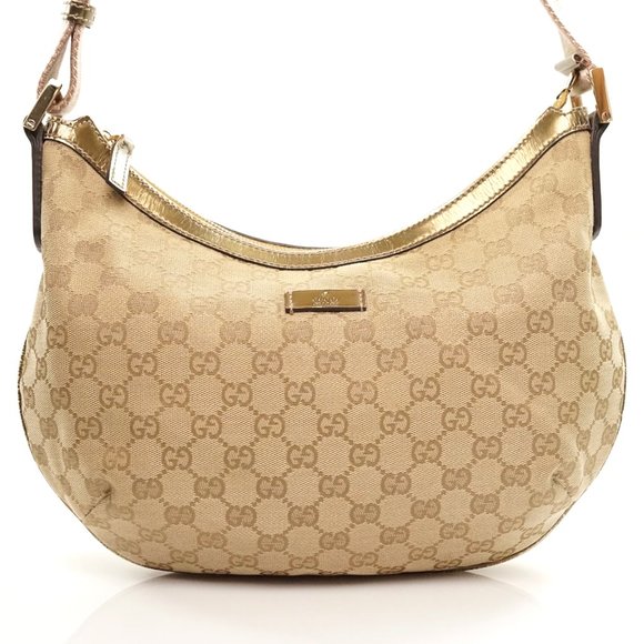 Auth Gucci Gg Beige Gold Jacquard #5546G12 - Picture 1 of 13